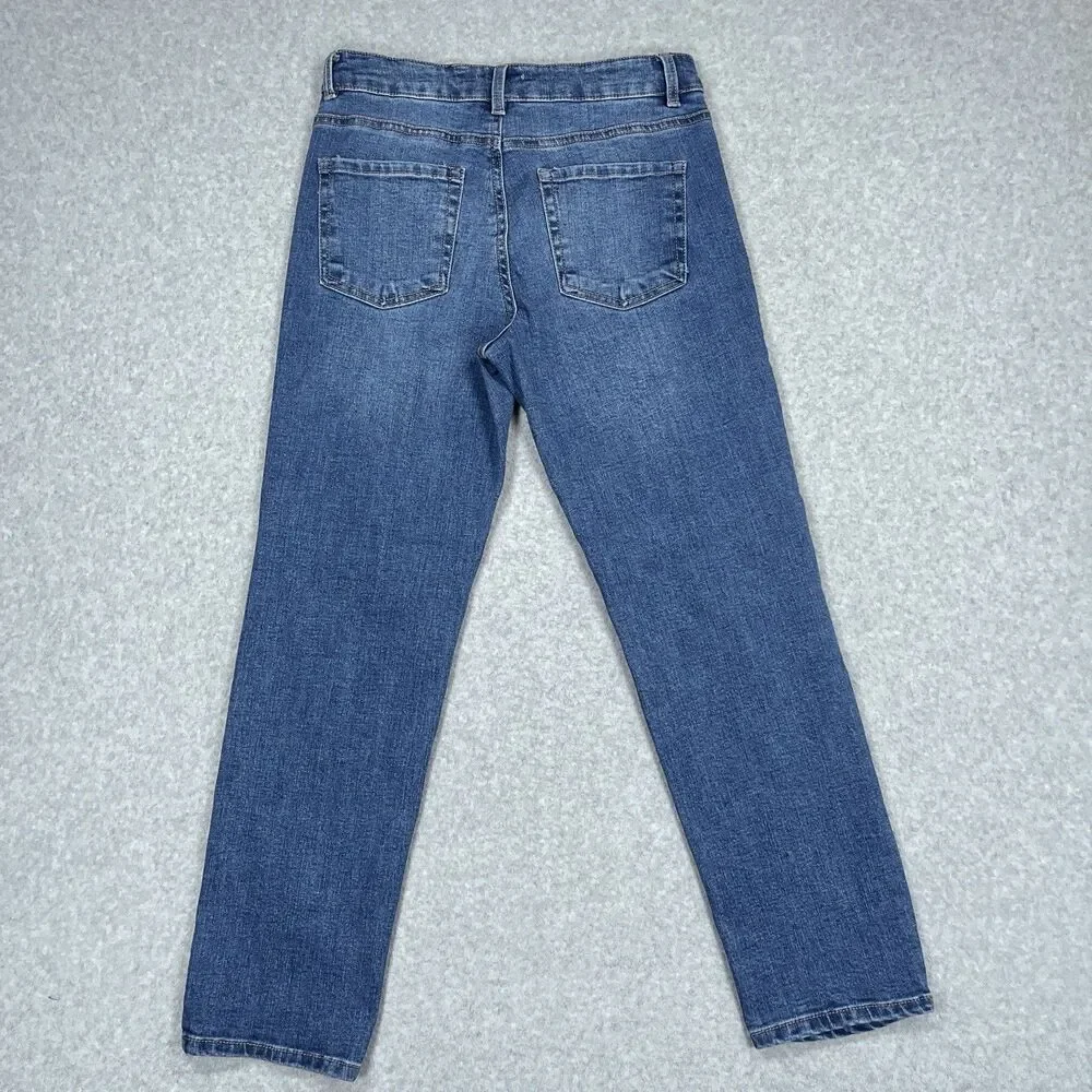 Oat New York Jeans Womens 4 / 27 x 27 Blue Slim Straight Mid Rise Ankle Denim